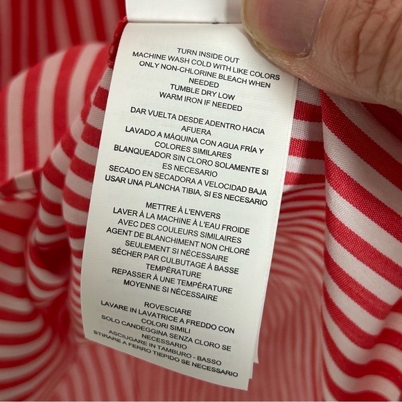 MICHAEL Michael Kors Striped Lace Up Poplin Bell Sleeve Top- NWT - Picture 9 of 13